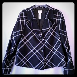 Emma&James Size 14 Black/White Plaid Swing Jacket